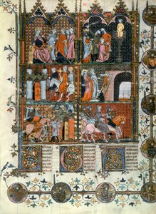 Fr 22495 f9 Krucjaty: Zdobycie Jerozolimy przez Turków i masakra chrześcijan, z Le Roman de Godefroy de Bouillon autorstwa French School