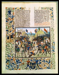 Fr 2643 f.165v Bitwa pod Crecy z wojny stuletniej, z Kroniki Froissarts, 24 sierpnia 1346 autorstwa French School