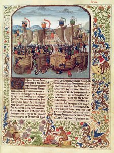 Fr 2643 f.82 Bitwa pod Ecluse, 24 czerwca 1340, z Kroniki Froissarts autorstwa French School