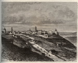 Francja, Champagne-Ardenne, Haute-Marne (52), Langres - rycina w „La France illustrée: geography, history, Statistics” autorstwa V.-A. Słodowy Brąz. 1884 autorstwa French School