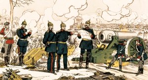 Wojna francusko-pruska: oblężenie i bombardowanie Paryża autorstwa French School