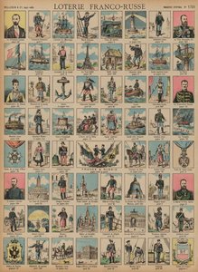 Francusko-rosyjska loteria (kolorowy grawer) autorstwa French School