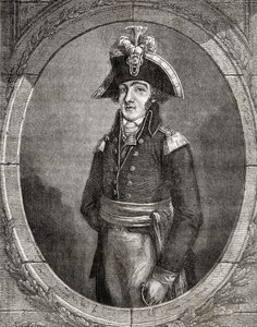 Francois Hanriot, z „Histoire de la Revolution Francaise” Louisa Blanca (1811-82) autorstwa French School