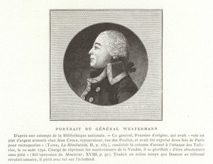 Francois Joseph Westermann , francuski polityk i generał francuskich wojen rewolucyjnych autorstwa French School