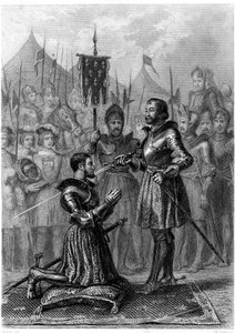 Franciszek 1, uzbrojony rycerz po bitwie pod Marignan (1515). XIX wiek (rycina) autorstwa French School