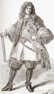 François de Neufville, 2. książę Villeroy, 1644 1730, żołnierz francuski. Z Les Heures Libres wydanych w 1908 roku. autorstwa French School
