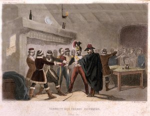 Wolnomularstwo: przysięga braci żniwiarzy w Potoku w 1821 r. Rycina z „” Malowniczej historii francuskiej Maconnerie et des Societes Secretes antique et moderne” autorstwa F.-T. B. Clavel. Pagnere, redaktor. 1843. autorstwa French School