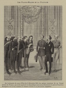 Masoni i polityka (grawerowanie) autorstwa French School