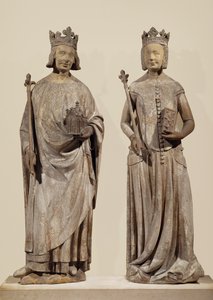 Francuski król Karol V i Jeanne de Bourbon (kamień) autorstwa French School