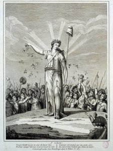 Rewolucja Francuska: „O liberte” hołd wolności. Grawerowanie XVIII-wiecznego Paryża, Musee Carnavalet autorstwa French School