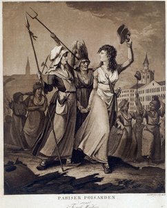 Rewolucja francuska: „”Paryskie poissardes”” Druk ok. 1789 r. Paryż, Musee Carnavalet autorstwa French School