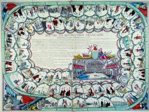 Rewolucja Francuska: gra w gęś przedstawiająca główne etapy rewolucji i pogląd Zgromadzenia Narodowego. Koniec XVIII wieku. Paryż, B.N. autorstwa French School