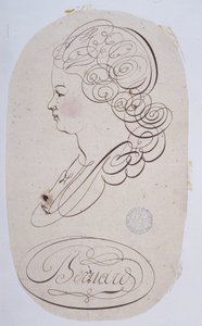 Kaligrafia francuska: Portret młodej osoby wykonany przez Bernarda de Paris około 1780 r. autorstwa French School