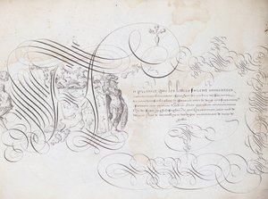 Kaligrafia francuska: Ogród pisma Roberta Vignona około 1600 r. Biblioteka historyczna miasta Paryża. autorstwa French School
