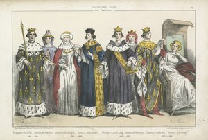 Królowie i królowe francuskie z XIII i XIV wieku autorstwa French School