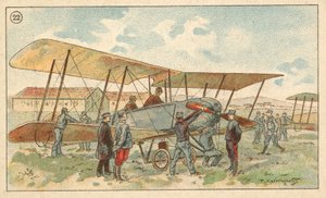 Francuski dwupłatowiec wojskowy (chromolitho) autorstwa French School
