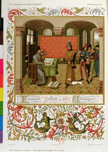 Froissart (1333-140001) piszący swoje kroniki (faksymile pani 5190) autorstwa French School