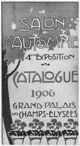 Ilustracja na okładce katalogu do 4. Salonu dAutomne w Grand Palais, Paryż, 1906 r. autorstwa French School