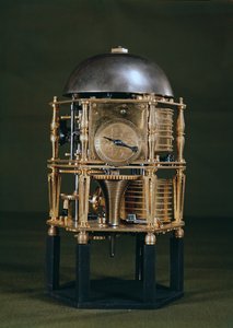 Przód sześciokątnego mechanizmu zegara stołowego autorstwa Nicolasa Lemaindre autorstwa French School