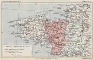 Zachodnia granica językowa (kolorowa litografia) autorstwa French School