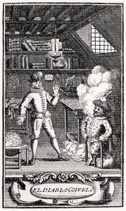 Frontyspis Dubercelle do „Diabeł na dwóch kijach”, ok. 1787 autorstwa French School