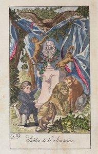 Frontyspis „Fables de La Fontaine”, pod redakcją Bouillon autorstwa French School
