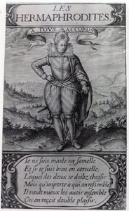 Frontyspis do Les Hermafrodytów autorstwa Thomasa Artusa, 1605 autorstwa French School