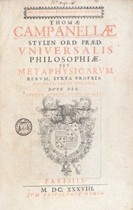 Frontyspis do filozofii powszechnej Tommaso Campanella, opublikowany w Paryżu, 1638 autorstwa French School