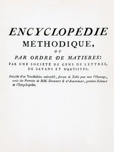 Frontispiece to the Methodical Encyclopedia by Order of Subject Matter, pod redakcją Denisa Diderota i Jeana Le Ronda DAlemberta, opublikowany 1782 (druk) autorstwa French School