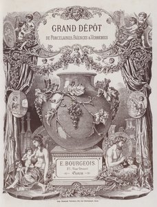 Frontyspis do katalogu Grand Depot de Porcelaines, Faiences et Verreries (kolor lito) autorstwa French School
