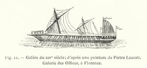 XIV-wieczna kuchnia; wg obrazu Pietro Lauratiego, Galeria Uffizi, Florencja (grafika) autorstwa French School