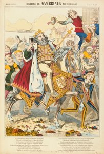 Gambriunus, legendarny król Flandrii, gazeta wydana przez Verlag Haguenthal, Pont-a-Mousson, 1860 autorstwa French School