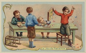 Gra cierpliwości (chromolitho) autorstwa French School