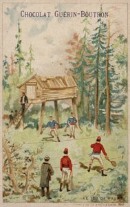 Gra w tenisa (chromolitho) autorstwa French School