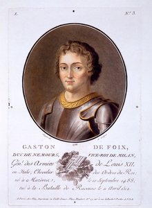 Gaston de Foix, książę de Nemours, z Portretów wielkich ludzi, wybitnych kobiet i pamiętnych poddanych Francji, opublikowanych w latach 1787-92 autorstwa French School