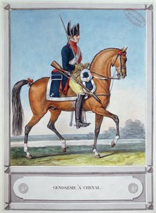 Żandarm dosiadający konia, ok. godz. 1812 autorstwa French School