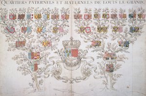 Genealogia Ludwika XIV (1638-1715) ukazująca jego prawo do korony Francji, 1643 autorstwa French School