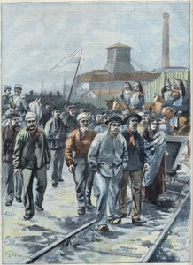 Strajk generalny dla nieletnich w północnej Francji, w „Le Petit Parisien”” autorstwa French School