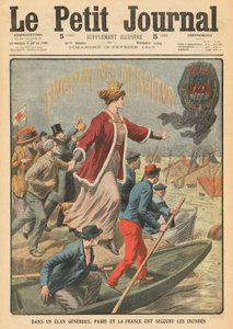 Szczodrość miasta Paryża i Francji w ratowaniu ofiar powodzi, ilustracja z „Le Petit Journal”, dodatek illustre, 13.02.1910