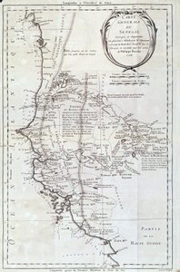 Mapa geograficzna Senegalu z atlasu Philippe Buache (1700-1773) 1756 Paryż, Muzeum Historii Naturalnej autorstwa French School