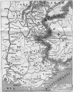 Mapa geograficzna księcia de Savoie i hrabiego Nicei autorstwa French School