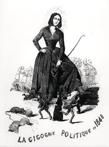 George Sand, bocian polityczny, z „Le Monde Illustre” autorstwa French School