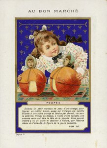 Dziewczyna bawiąca się Rolling Dolls, Poupee autorstwa French School