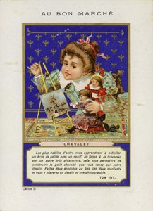 Dziewczyna bawiąca się lalkami, malująca Chevalet autorstwa French School