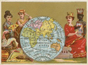 Globe - XIX-wieczna francuska karta handlowa autorstwa French School