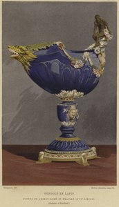 Kielich z lapis lazuli w kształcie gondoli oprawiony w pozłacane i emaliowane srebro, XVI wiek autorstwa French School