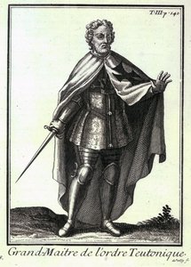 د تیوټونیک نظم لوی ماسټر، د "مذهبي، خانقاه او نظامي حکمونو تاریخ" څخه یوه بیلګه، د P. Helyot، pub لخوا. پاریس، 1714-21 پالش autorstwa French School