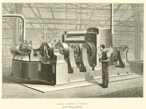 Grande Machine a Lumiere de M Thomas Edison (grawerowanie) autorstwa French School