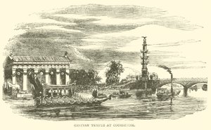Grecka świątynia w Courbevoie (rycina) autorstwa French School