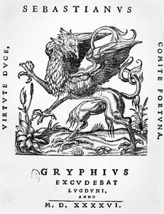 Godło drukarzy gryfa Sebastianusa Gryphiusa, Lyon, 1546 autorstwa French School